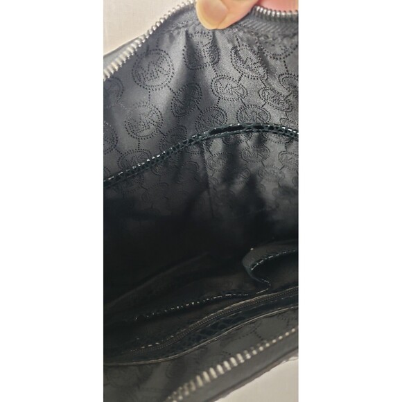 Women's Michael Kors M Rhea Crystal Black Slouchy Shoulder Handbag Patent Python - Picture 8 of 10